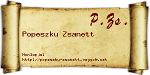 Popeszku Zsanett névjegykártya
